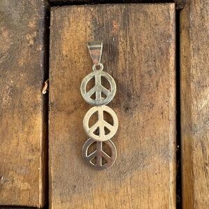 Sterling silver Peace Sign Pendant